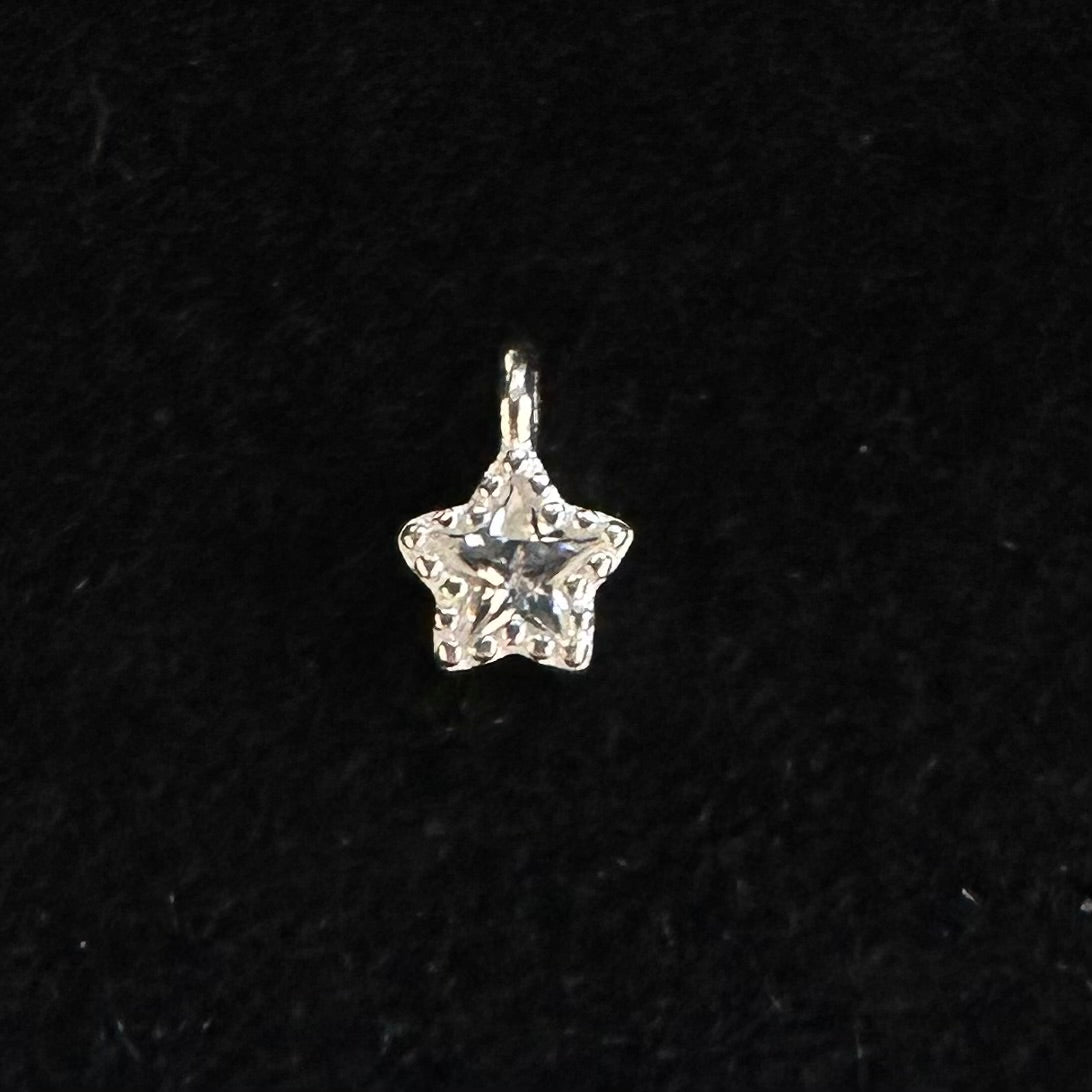 925 Sterling Silver Zircon Star Charm