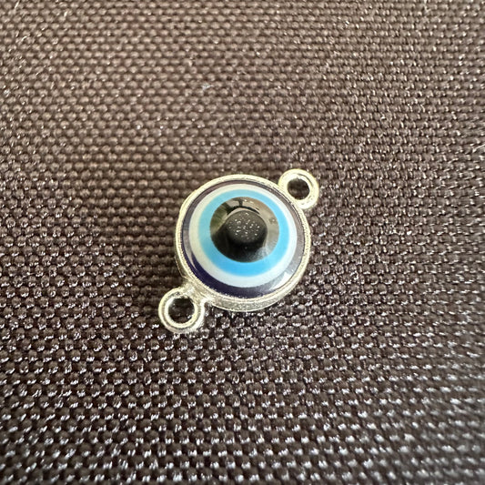 925 Sterling Silver Evil Eye Connector