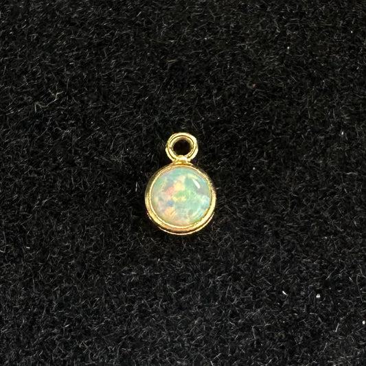 14K Gold Filled Opal Charm