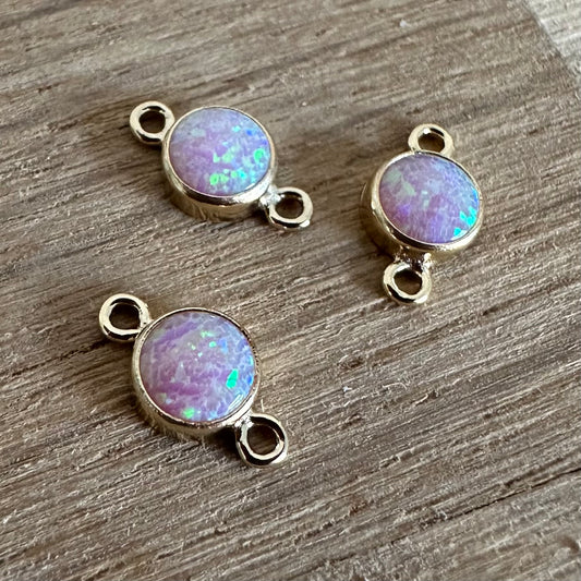 14K Gold Filled Pink Opal Connector