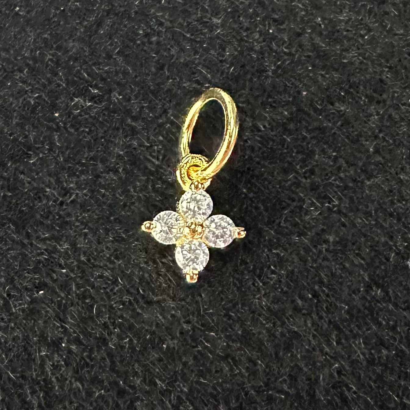 14K Gold Diamante Blossom Charm