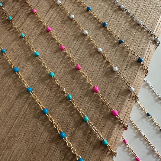 Stainless Steel Enamel Beaded Chain