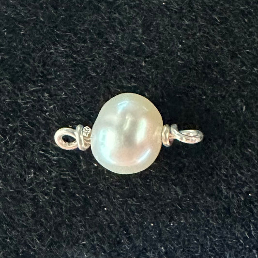 925 Sterling Silver Pearl Connector