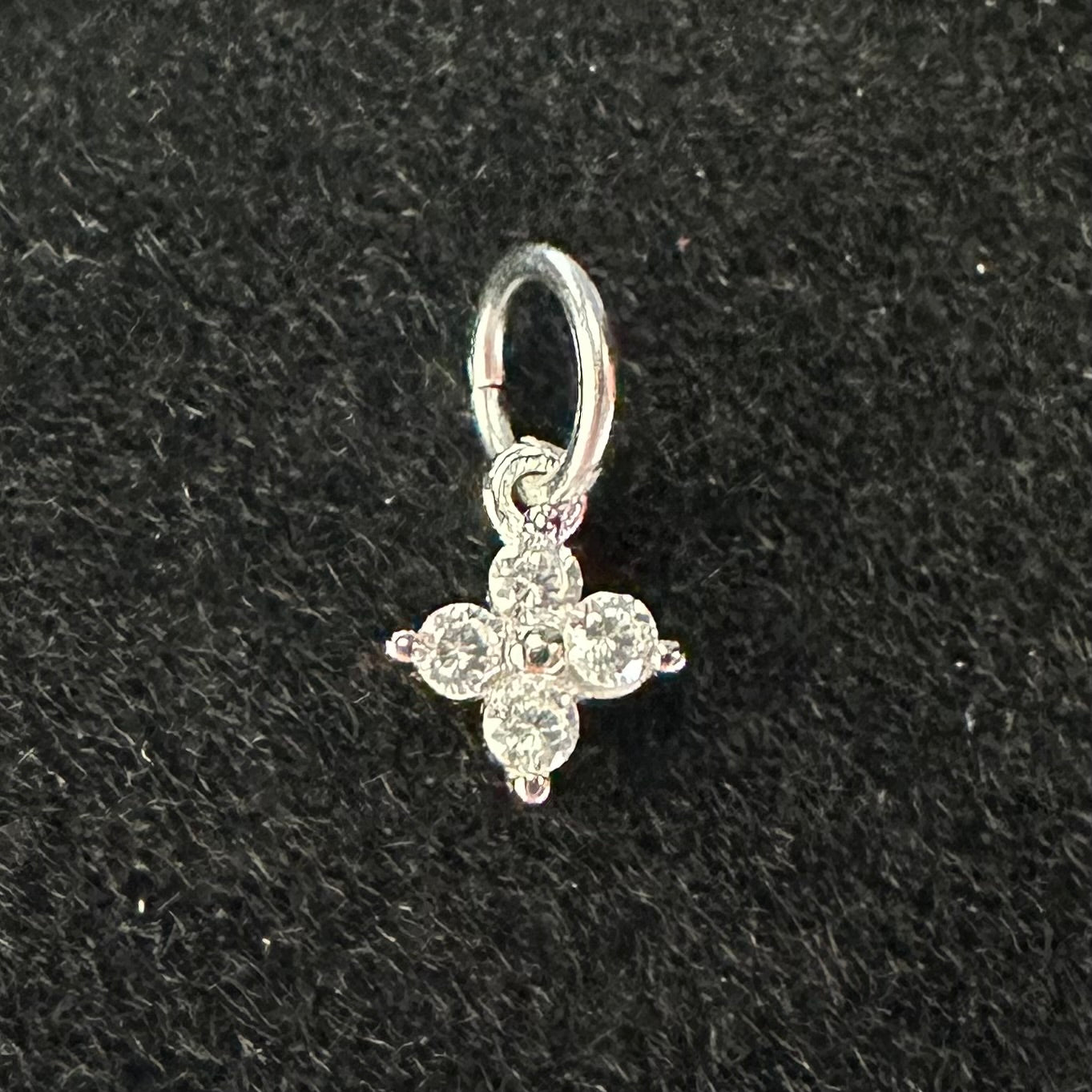 925 Sterling Silver Diamante Blossom Charm