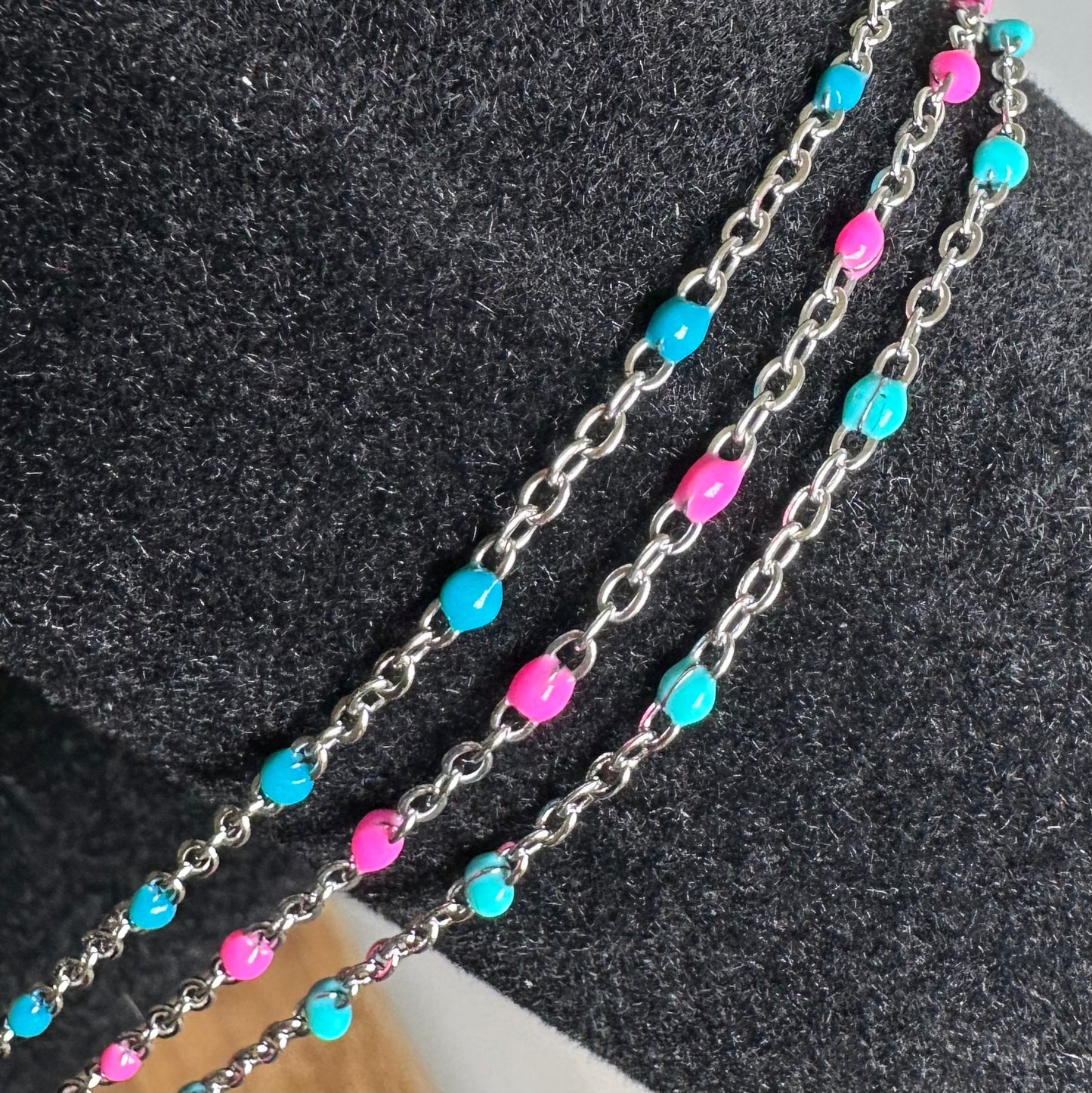 Stainless Steel Enamel Beaded Chain