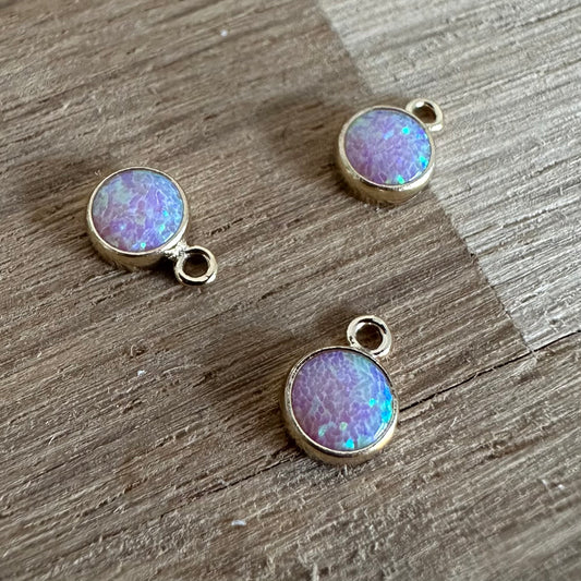 14K Gold Filled Pink Opal Charm