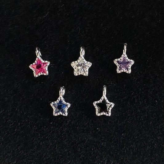 925 Sterling Silver Zircon Star Charm