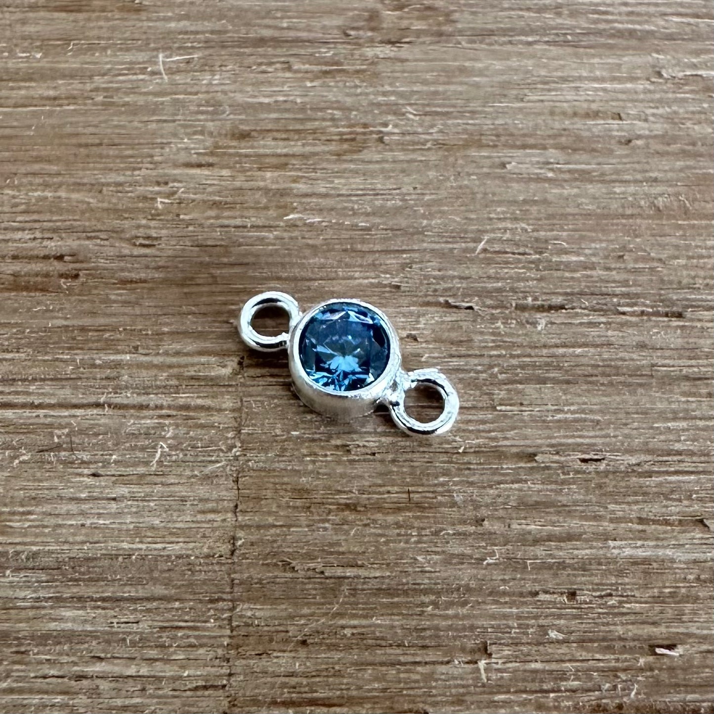 925 Sterling Silver Filled Birthstone Connector