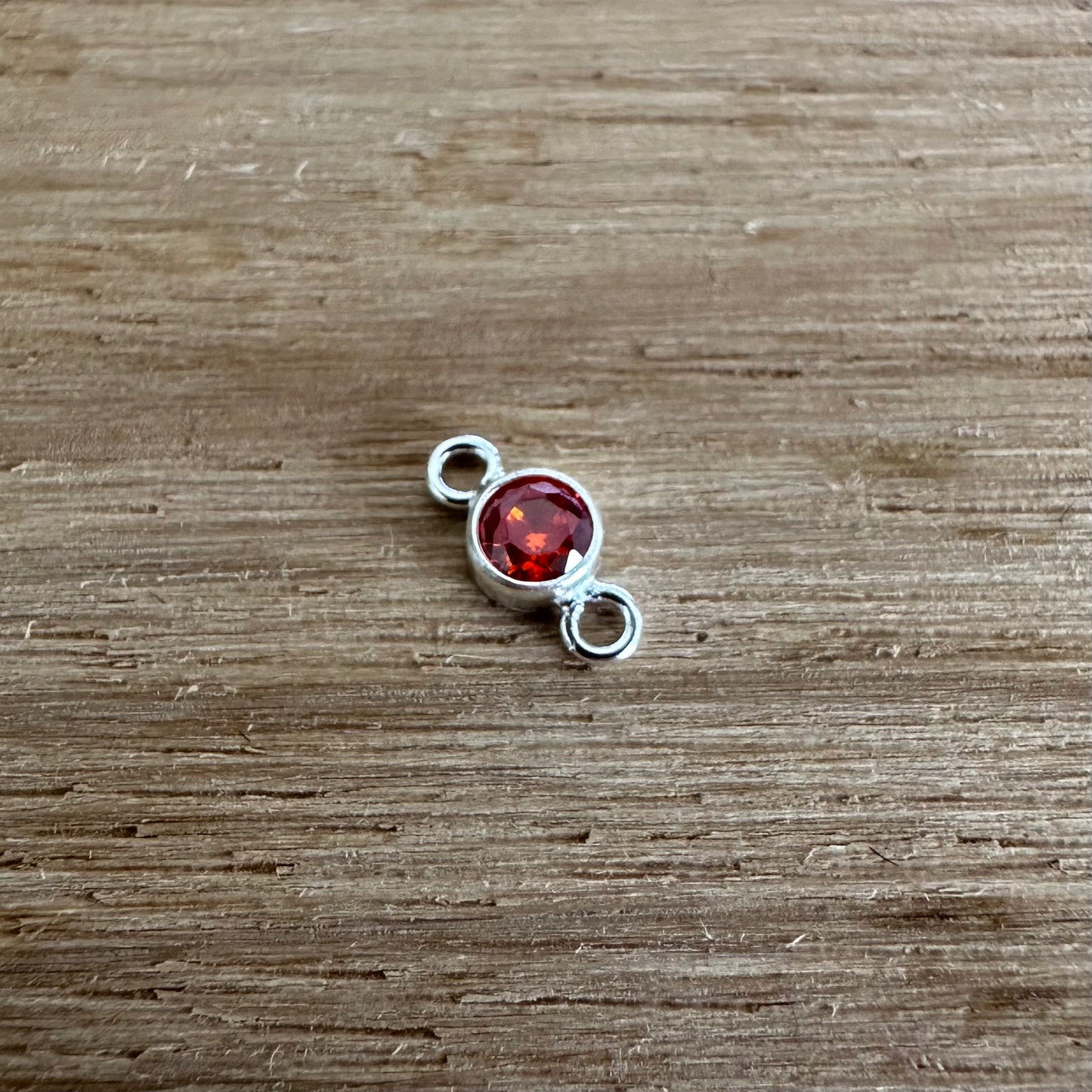 925 Sterling Silver Filled Birthstone Connector