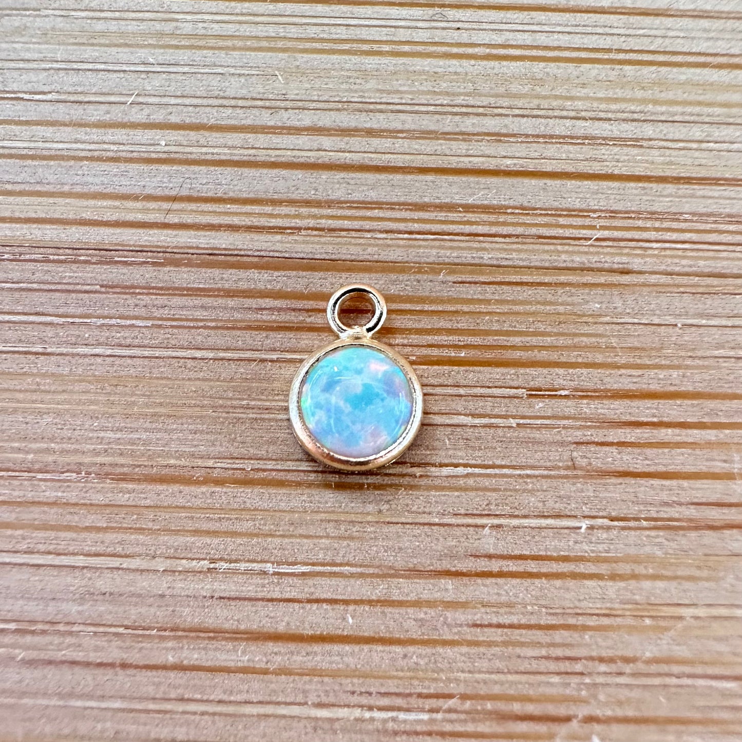 14K Gold Filled Opal Charm