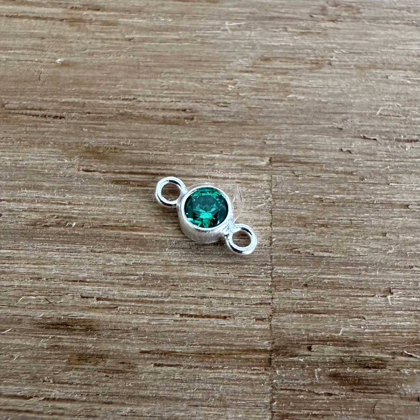 925 Sterling Silver Filled Birthstone Connector