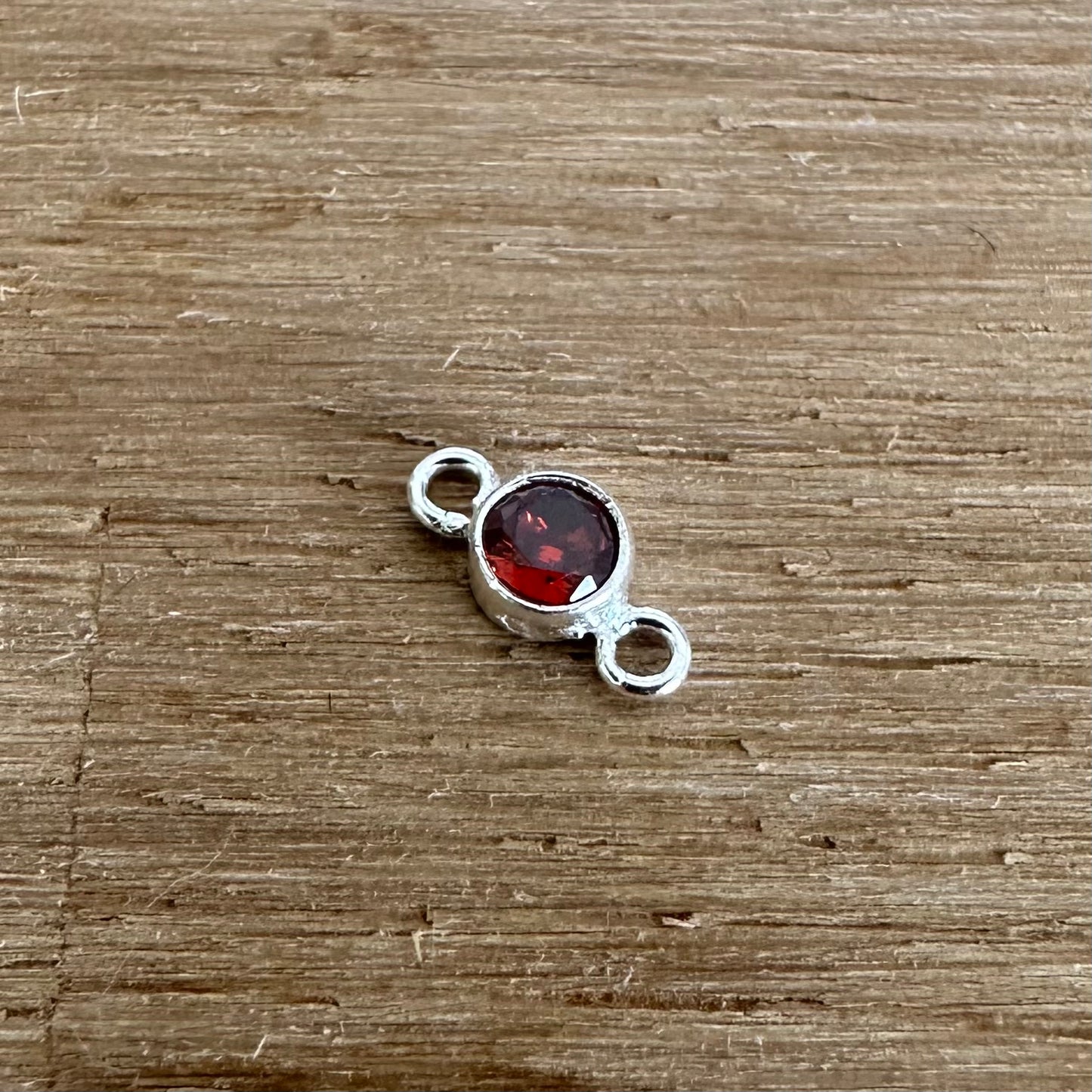 925 Sterling Silver Filled Birthstone Connector