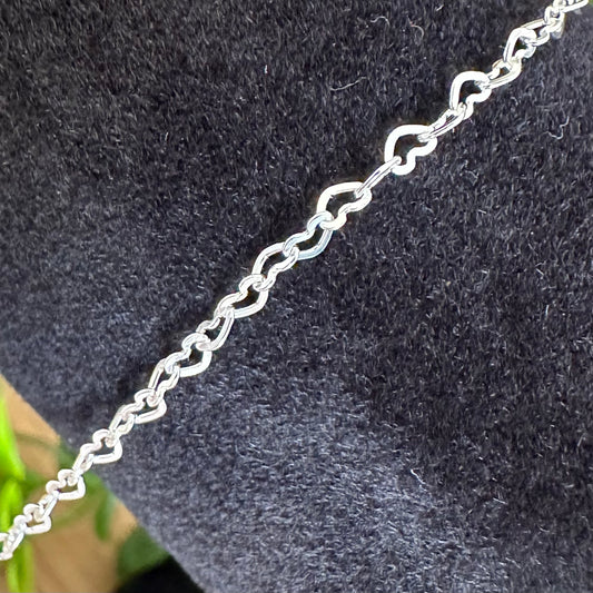 925 Sterling Silver Heart Chain