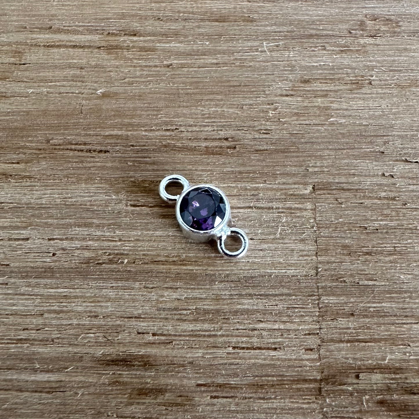 925 Sterling Silver Filled Birthstone Connector