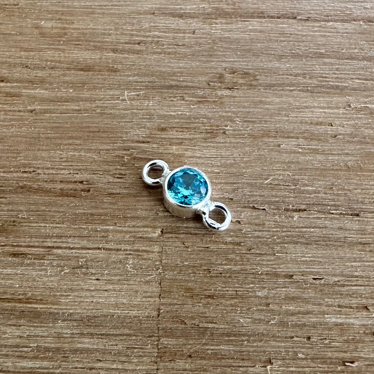 925 Sterling Silver Filled Birthstone Connector